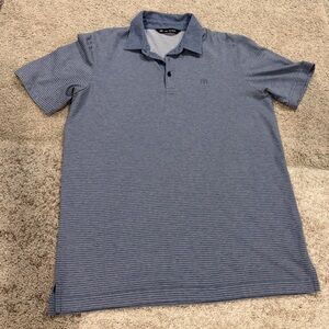 Travis Mathew Men's Light Blue Striped Polo